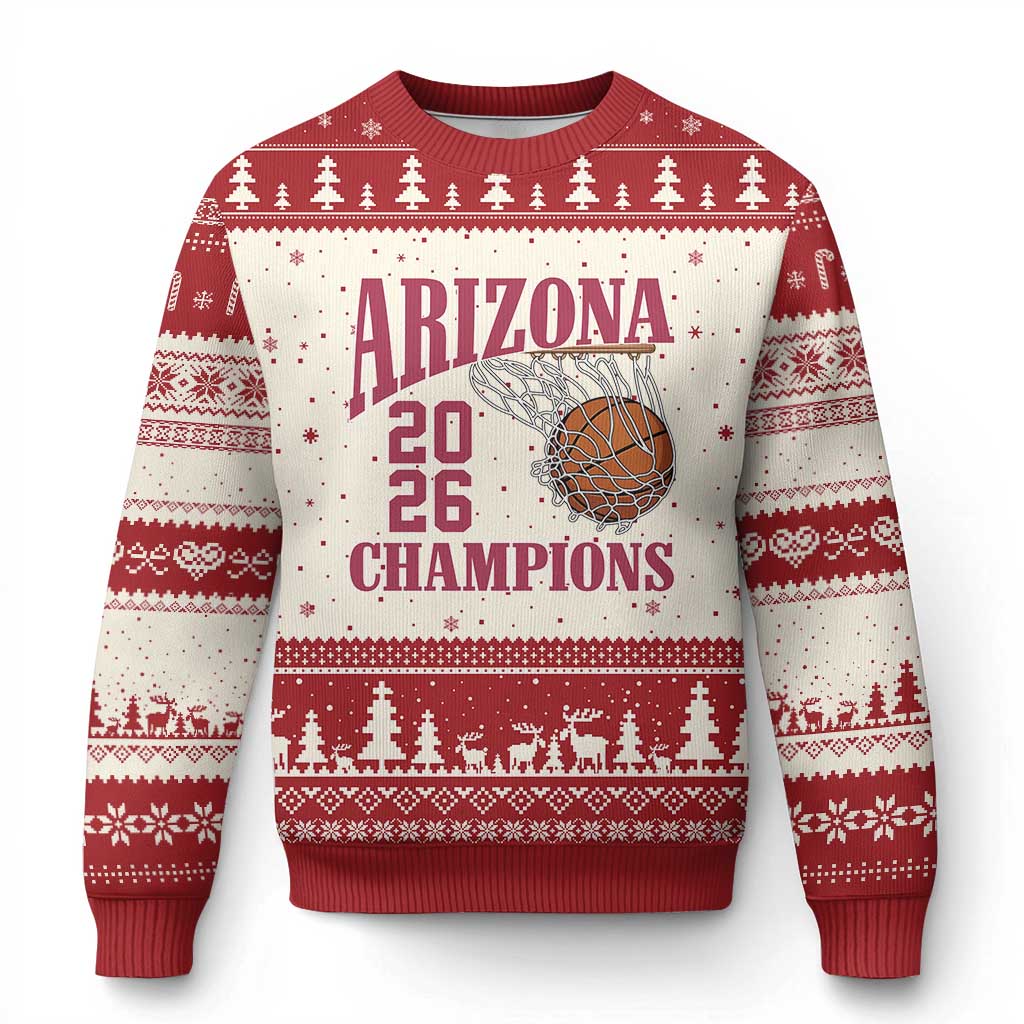 Arizona Champions Ugly Christmas Sweater Gift For Basketball Fan