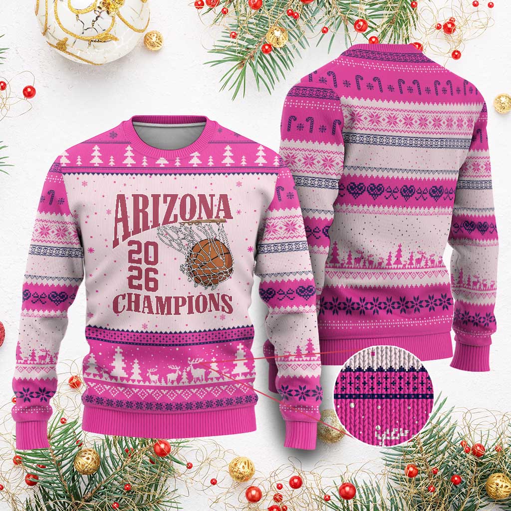 Arizona Champions Ugly Christmas Sweater Gift For Basketball Fan