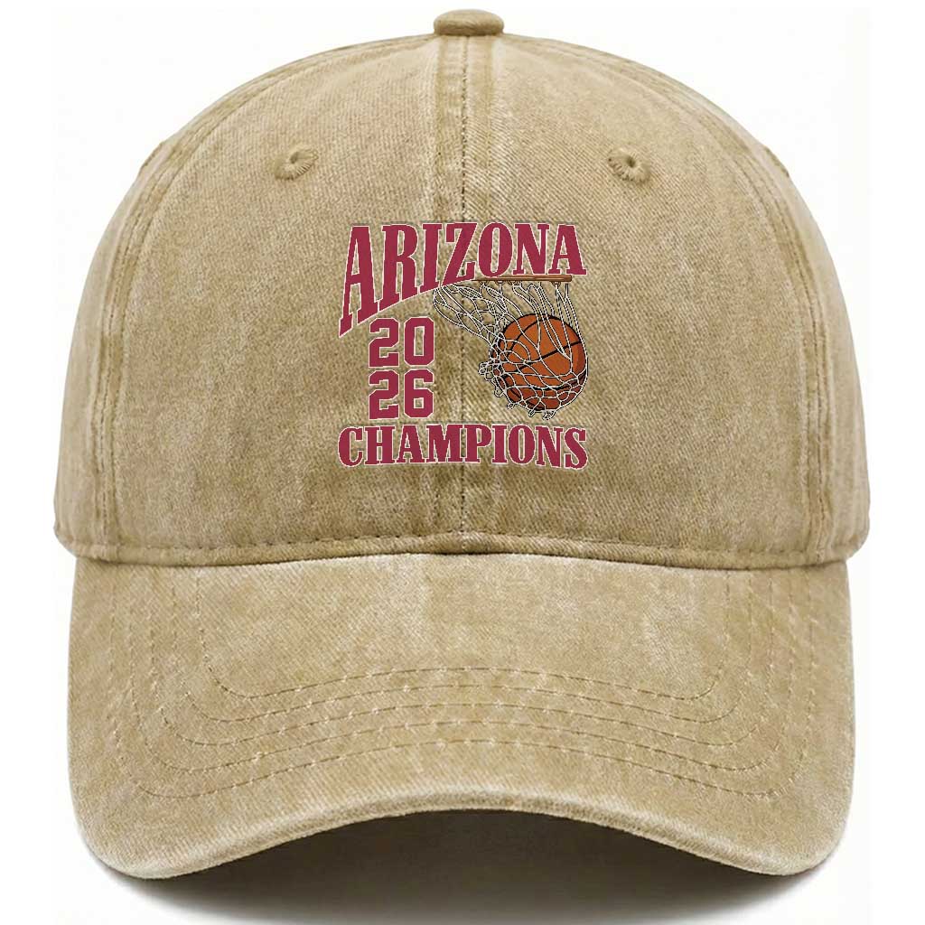 Arizona Champions Washed Cotton Baseball Cap Gift For Basketball Fan
