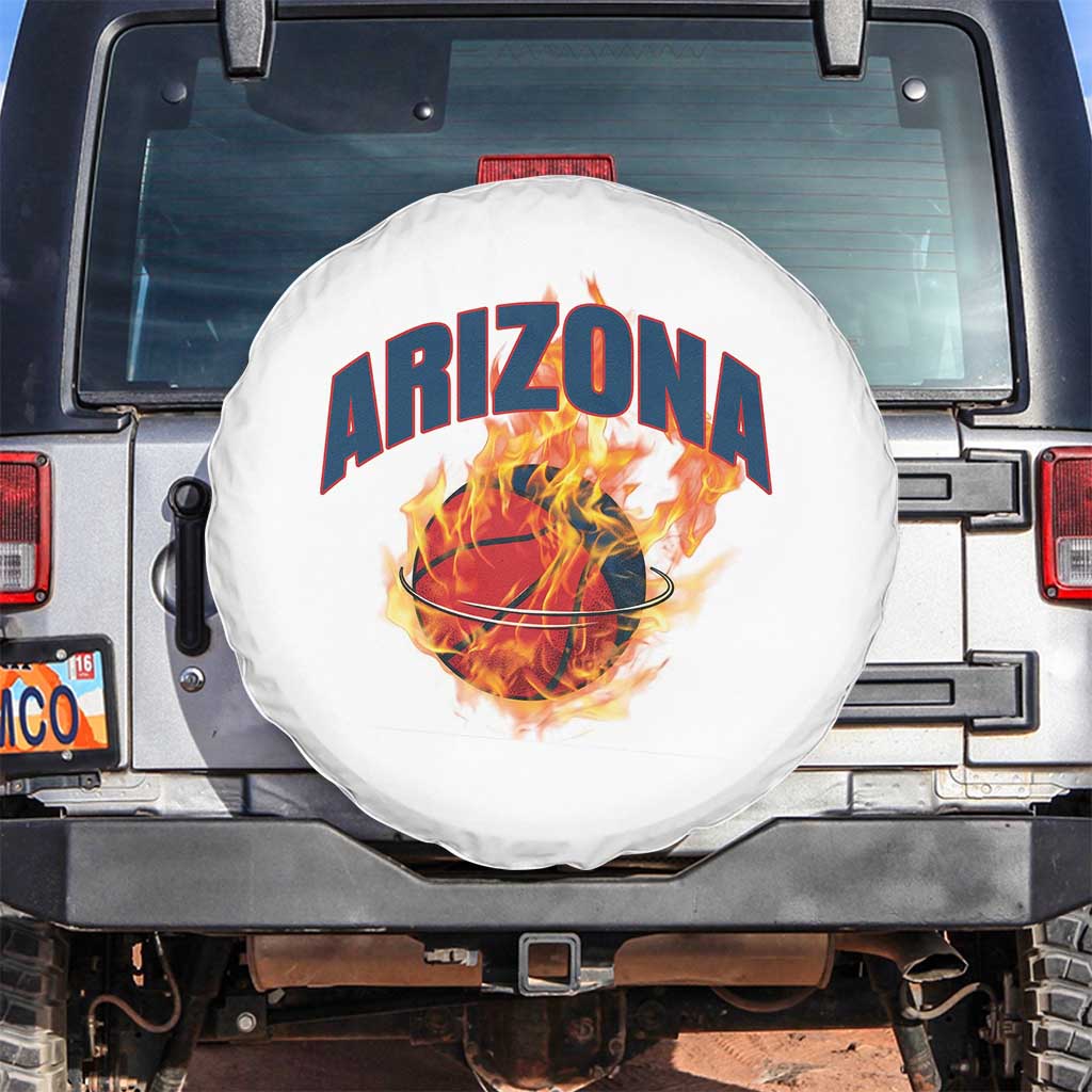 Arizona State Pride Spare Tire Cover Flaming Basketball Coach Gift