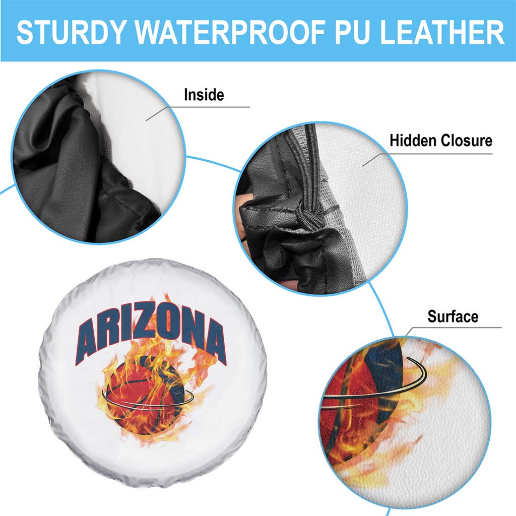 Arizona State Pride Spare Tire Cover Flaming Basketball Coach Gift