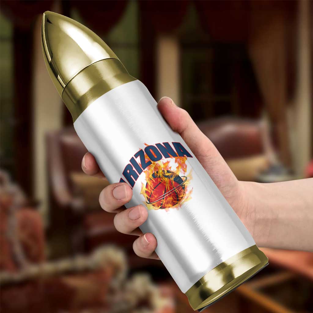 Arizona State Pride Bullet Tumbler Flaming Basketball Coach Gift