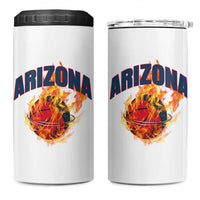 Arizona State Pride 4 in 1 Can Cooler Tumbler Flaming Basketball Coach Gift