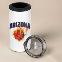 Arizona State Pride 4 in 1 Can Cooler Tumbler Flaming Basketball Coach Gift