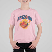Arizona State Pride T Shirt For Kid Flaming Basketball Coach Gift