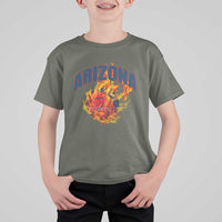 Arizona State Pride T Shirt For Kid Flaming Basketball Coach Gift