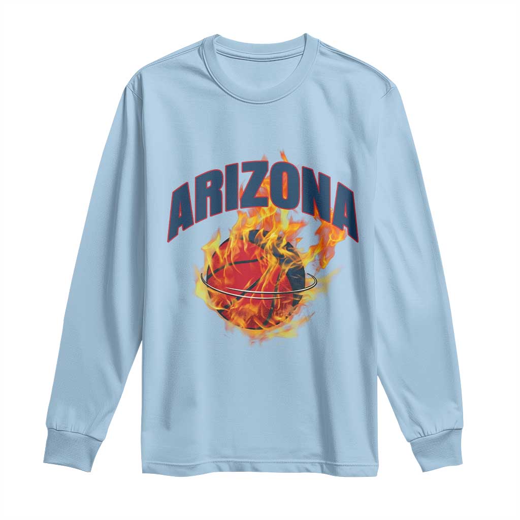 Arizona State Pride Long Sleeve Shirt Flaming Basketball Coach Gift