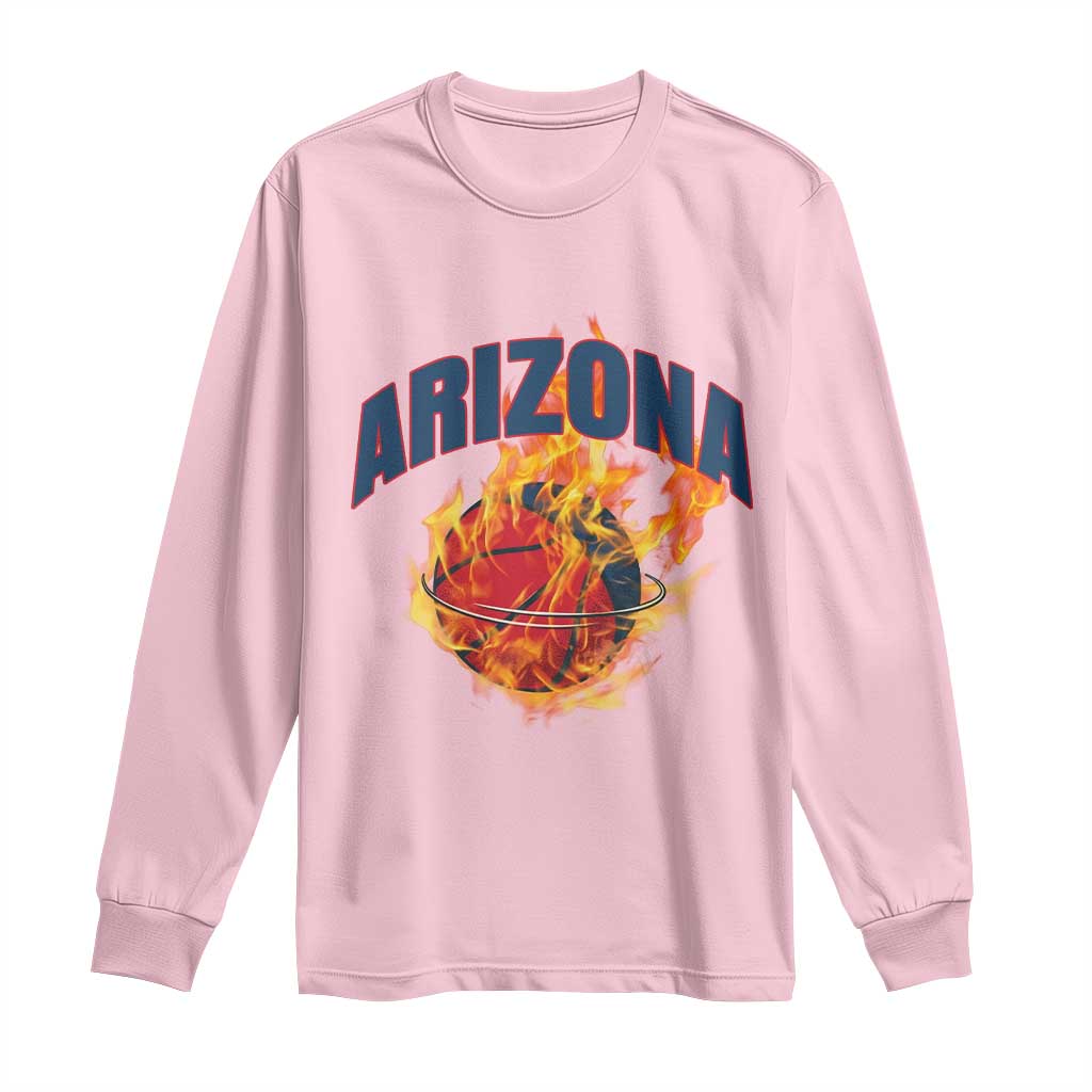 Arizona State Pride Long Sleeve Shirt Flaming Basketball Coach Gift
