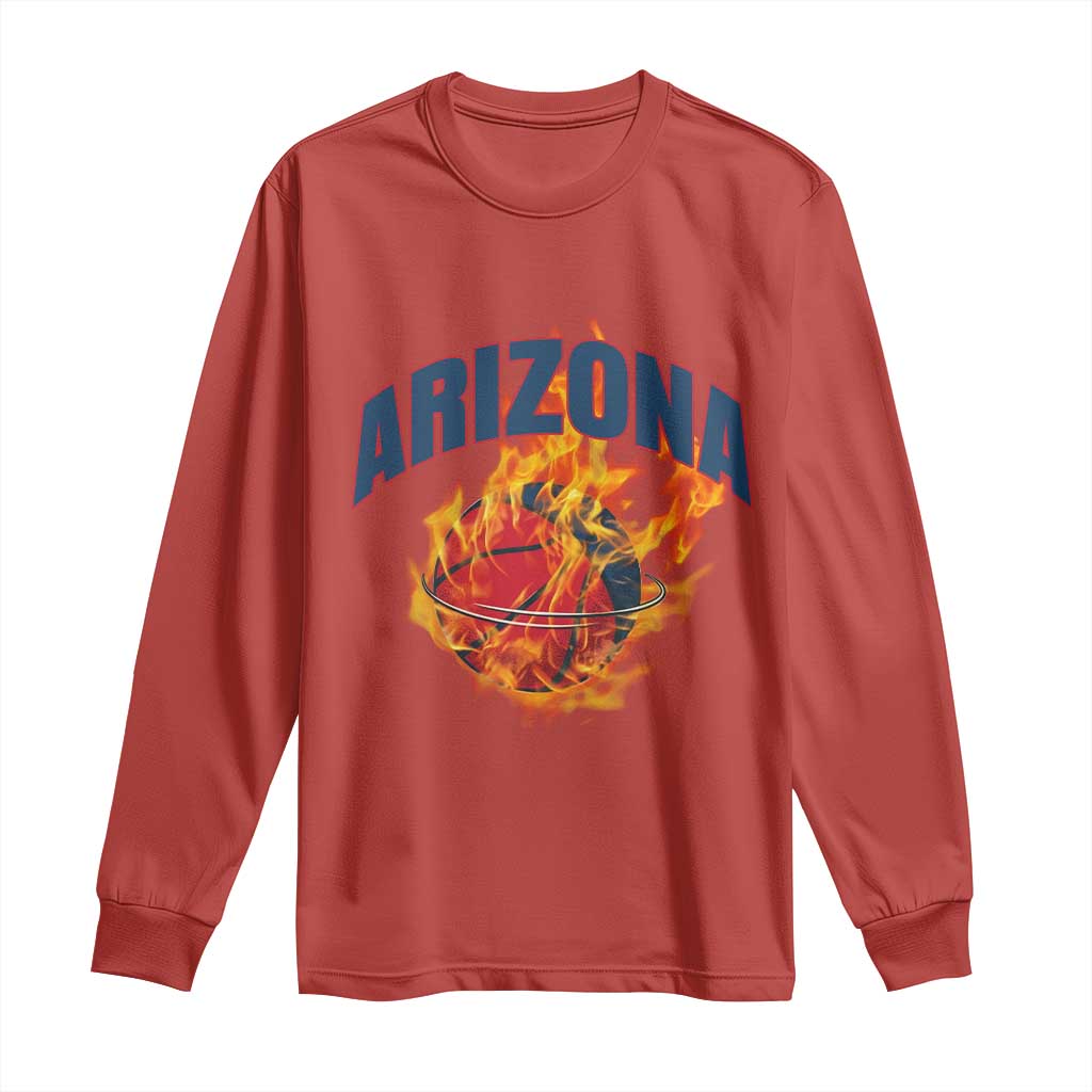 Arizona State Pride Long Sleeve Shirt Flaming Basketball Coach Gift