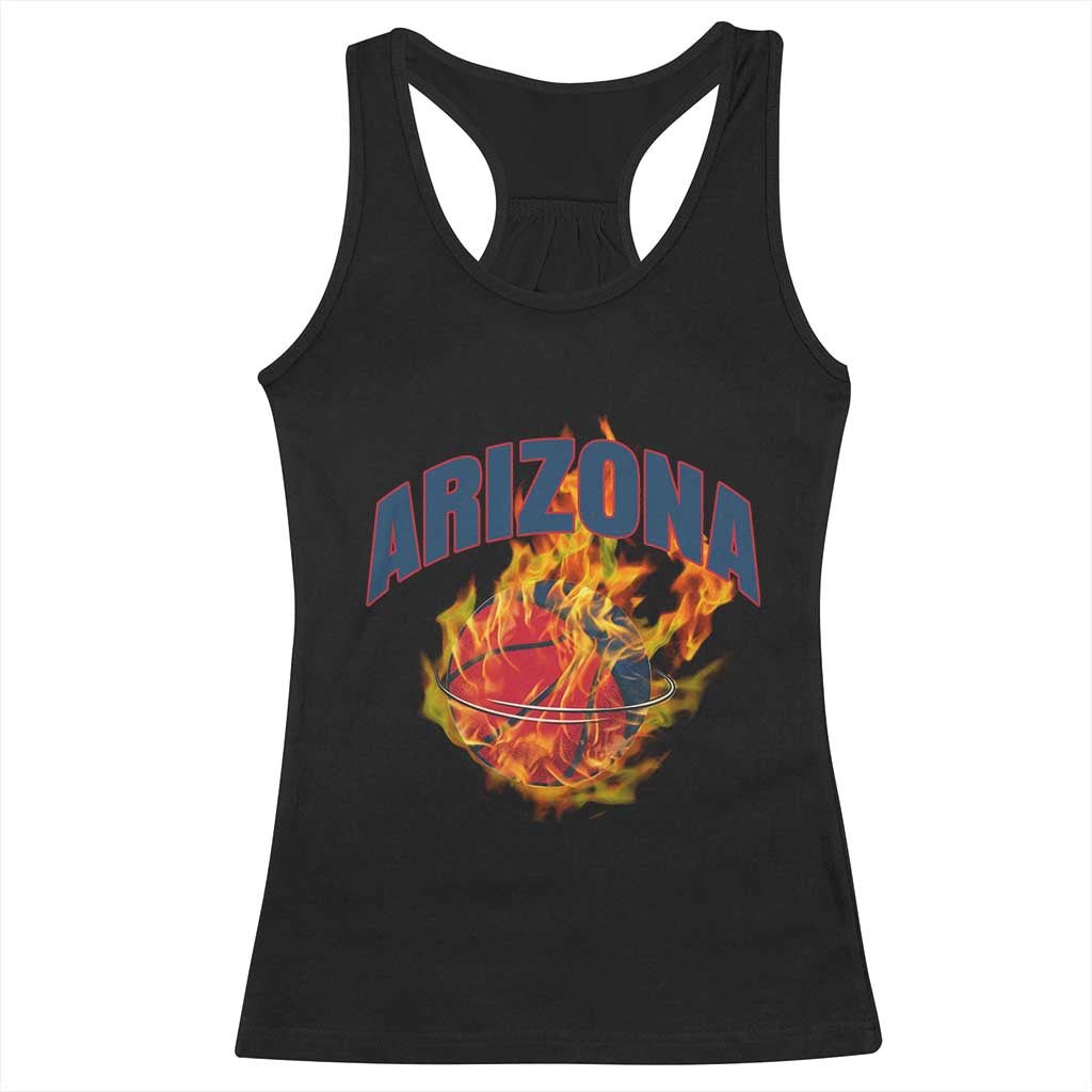 Arizona State Pride Racerback Tank Top Flaming Basketball Coach Gift