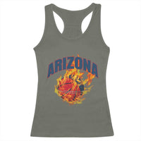 Arizona State Pride Racerback Tank Top Flaming Basketball Coach Gift