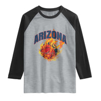 Arizona State Pride Raglan Shirt Flaming Basketball Coach Gift