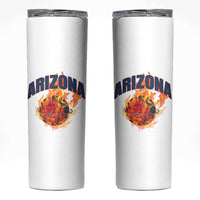 Arizona State Pride Skinny Tumbler Flaming Basketball Coach Gift