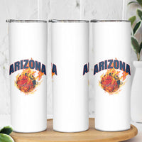 Arizona State Pride Skinny Tumbler Flaming Basketball Coach Gift