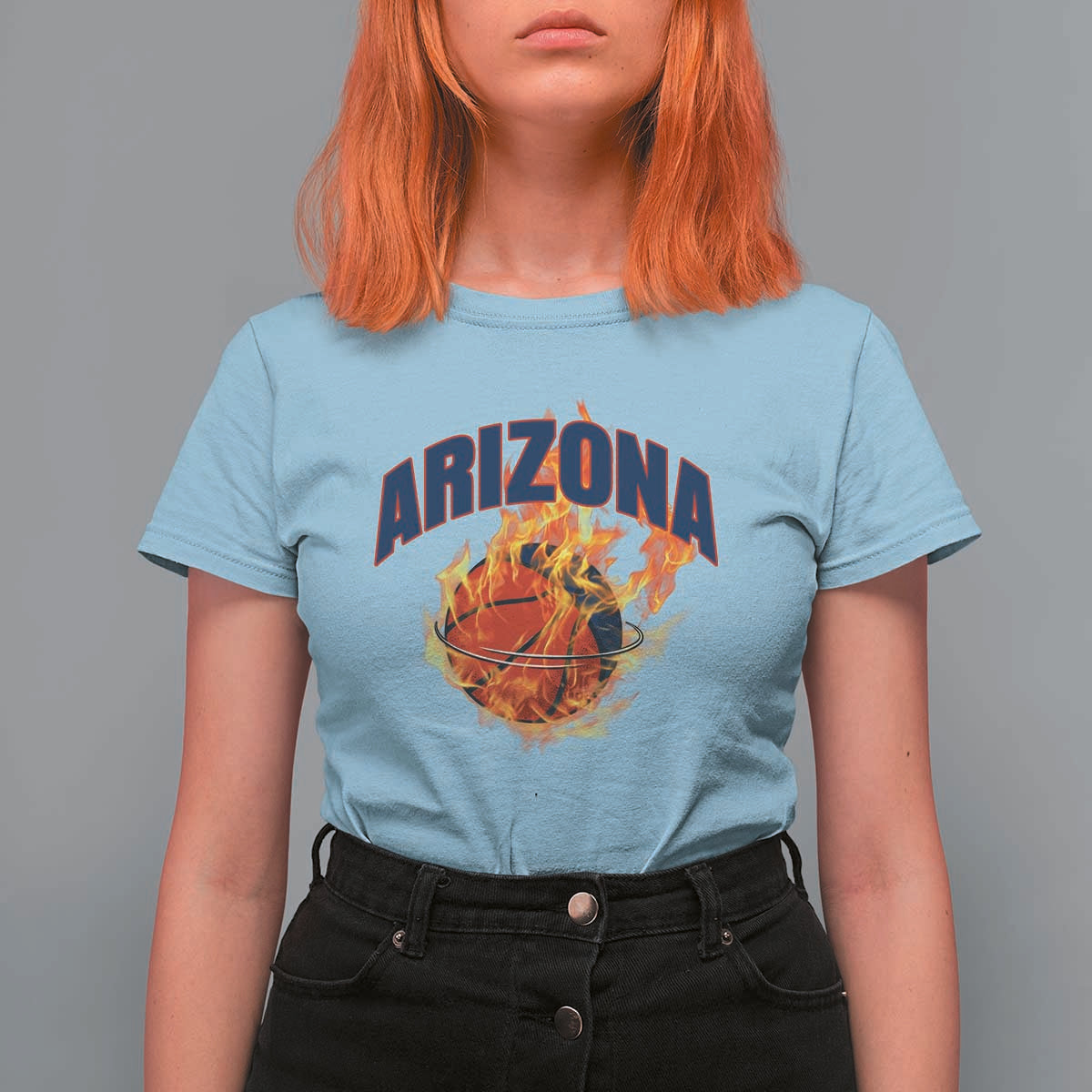 Arizona State Pride T Shirt For Women Flaming Basketball Coach Gift