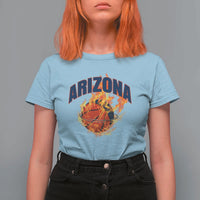 Arizona State Pride T Shirt For Women Flaming Basketball Coach Gift