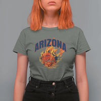 Arizona State Pride T Shirt For Women Flaming Basketball Coach Gift