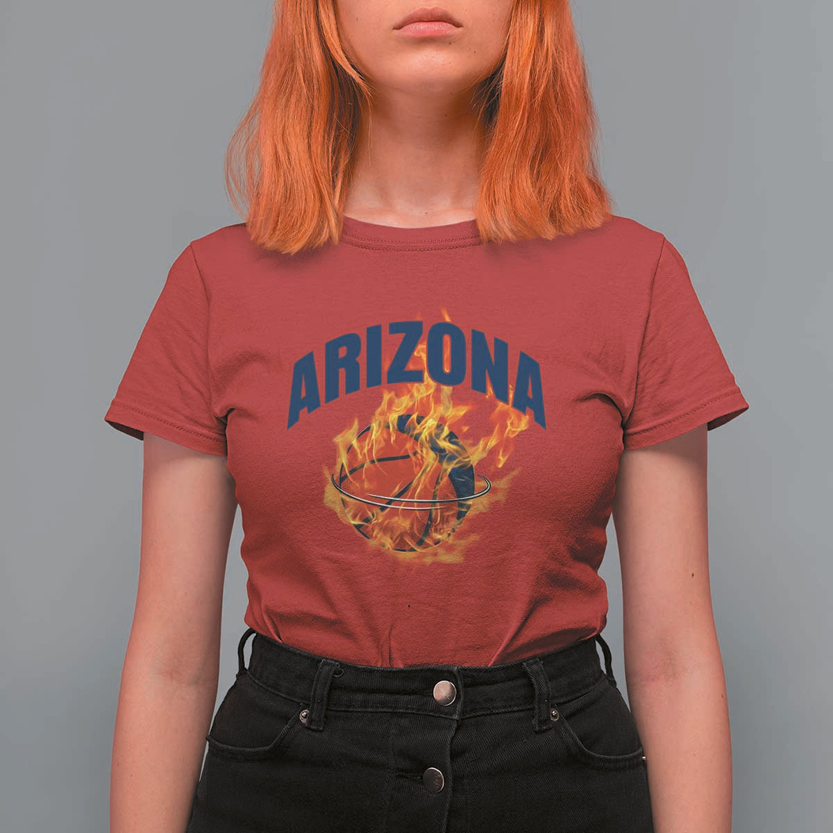 Arizona State Pride T Shirt For Women Flaming Basketball Coach Gift