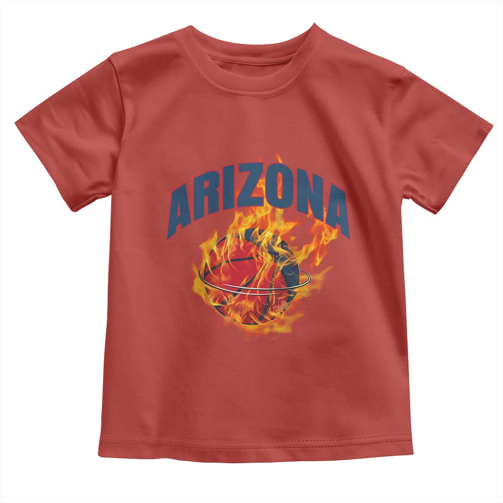 Arizona State Pride Toddler T Shirt Flaming Basketball Coach Gift