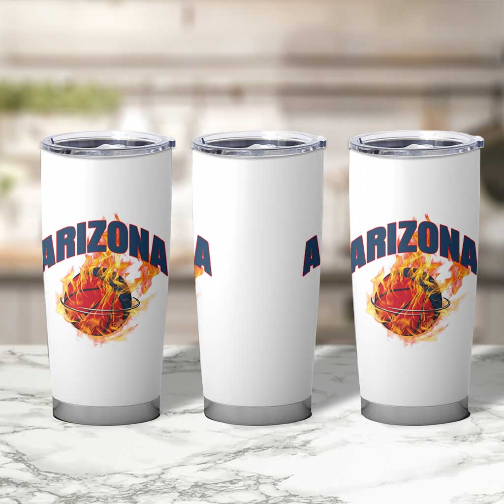 Arizona State Pride Tumbler Cup Flaming Basketball Coach Gift