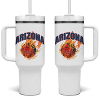 Arizona State Pride Tumbler With Handle Flaming Basketball Coach Gift