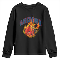 Arizona State Pride Youth Sweatshirt Flaming Basketball Coach Gift
