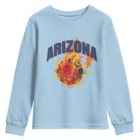 Arizona State Pride Youth Sweatshirt Flaming Basketball Coach Gift