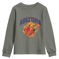 Arizona State Pride Youth Sweatshirt Flaming Basketball Coach Gift
