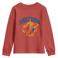 Arizona State Pride Youth Sweatshirt Flaming Basketball Coach Gift
