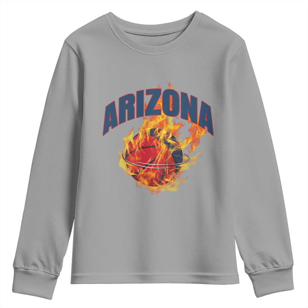 Arizona State Pride Youth Sweatshirt Flaming Basketball Coach Gift