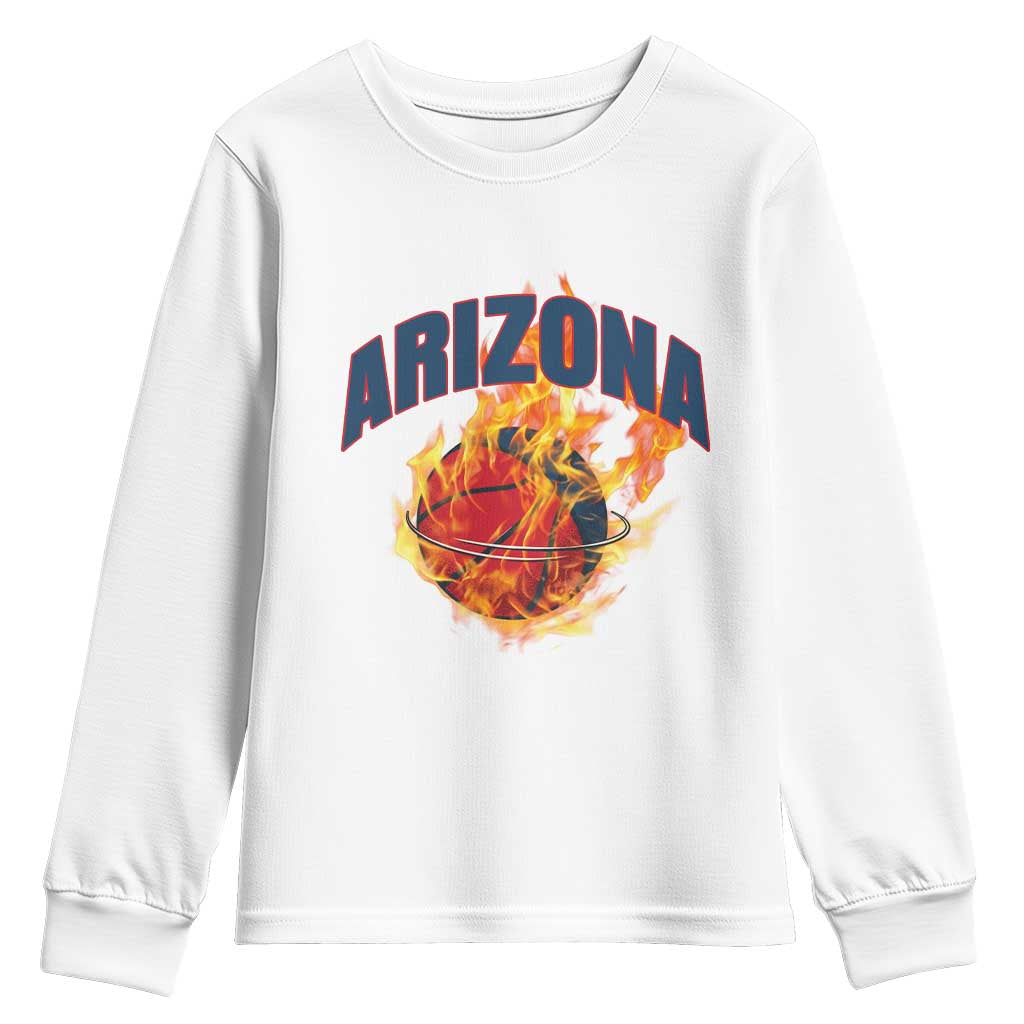 Arizona State Pride Youth Sweatshirt Flaming Basketball Coach Gift