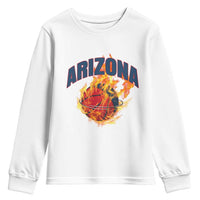 Arizona State Pride Youth Sweatshirt Flaming Basketball Coach Gift