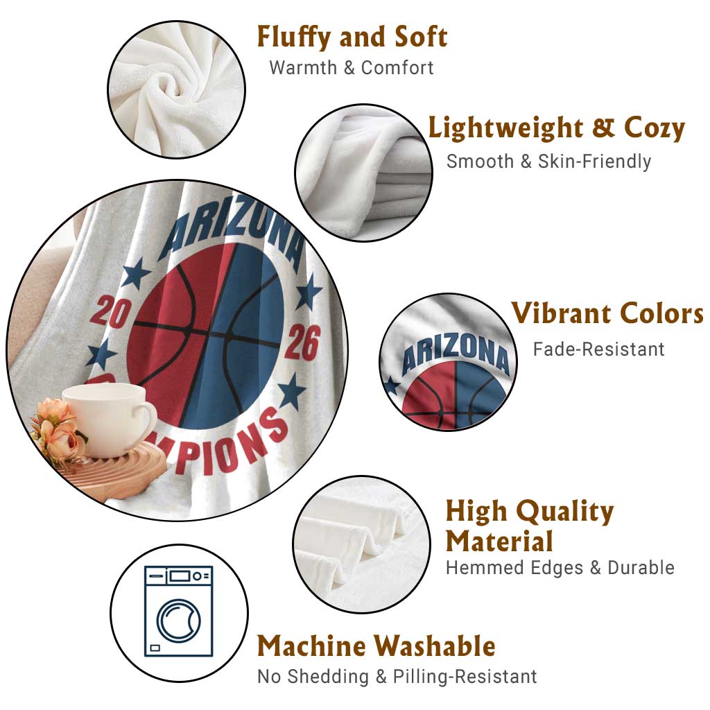 Arizona Champions Pride Throw Blanket Professional Basketball Fan Gift