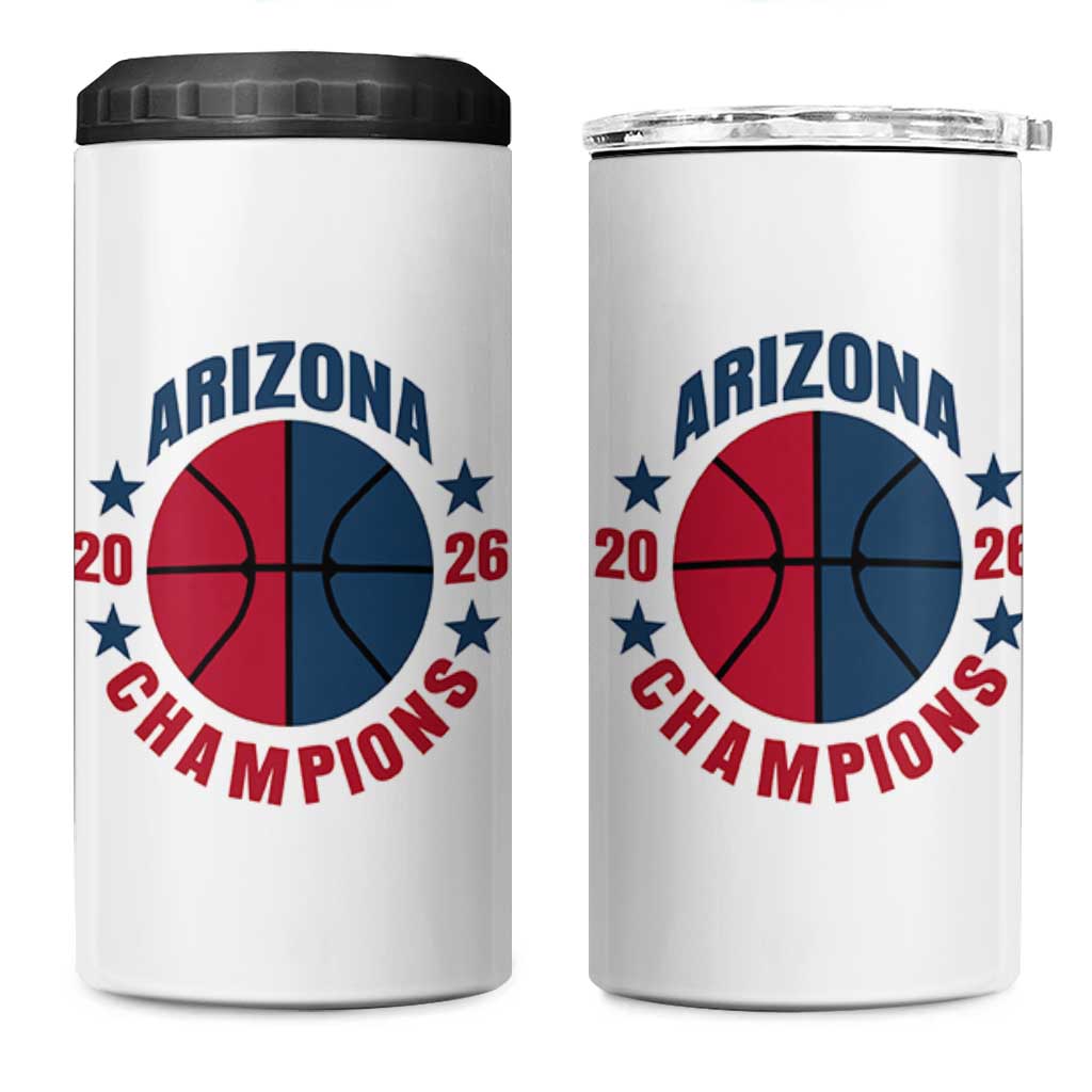 Arizona Champions Pride 4 in 1 Can Cooler Tumbler Professional Basketball Fan Gift