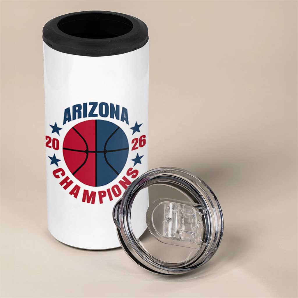 Arizona Champions Pride 4 in 1 Can Cooler Tumbler Professional Basketball Fan Gift