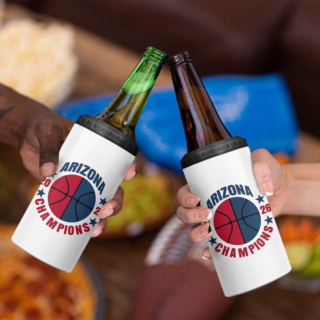 Arizona Champions Pride 4 in 1 Can Cooler Tumbler Professional Basketball Fan Gift