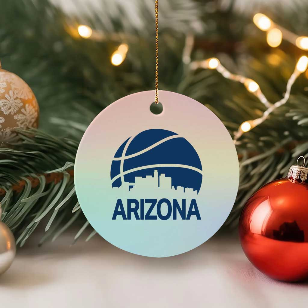 Arizona Skyline Pride Ceramic Ornament Gift For Basketball Fan