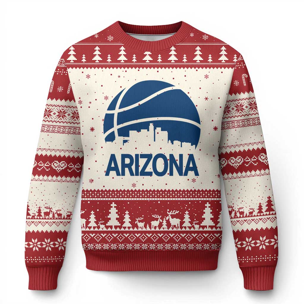 Arizona Skyline Pride Ugly Christmas Sweater Gift For Basketball Fan