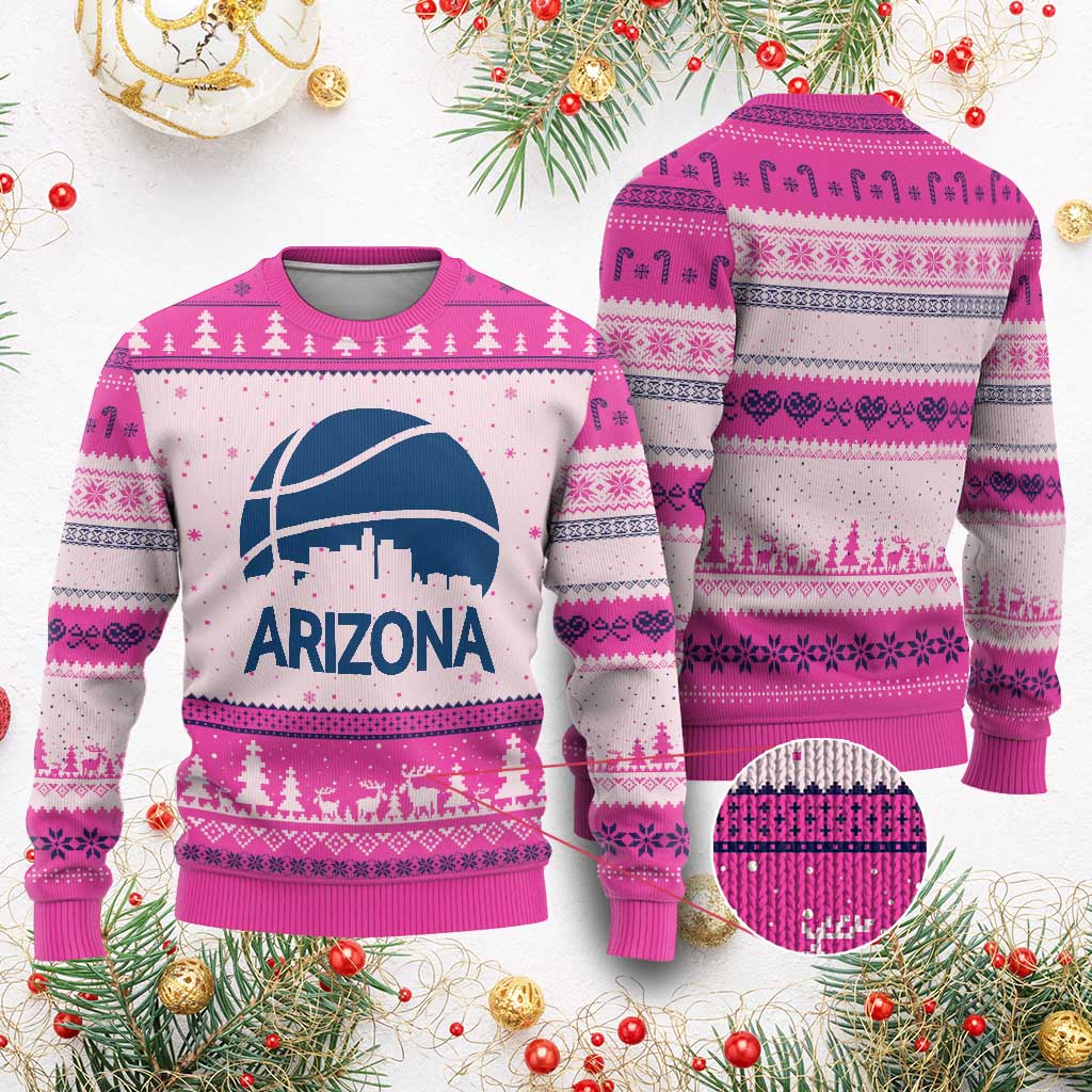 Arizona Skyline Pride Ugly Christmas Sweater Gift For Basketball Fan