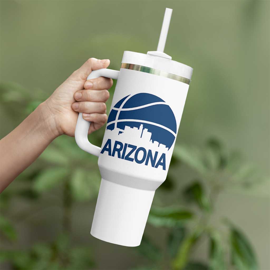 Arizona Skyline Pride Tumbler With Handle Gift For Basketball Fan
