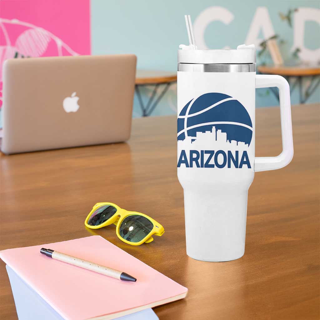 Arizona Skyline Pride Tumbler With Handle Gift For Basketball Fan
