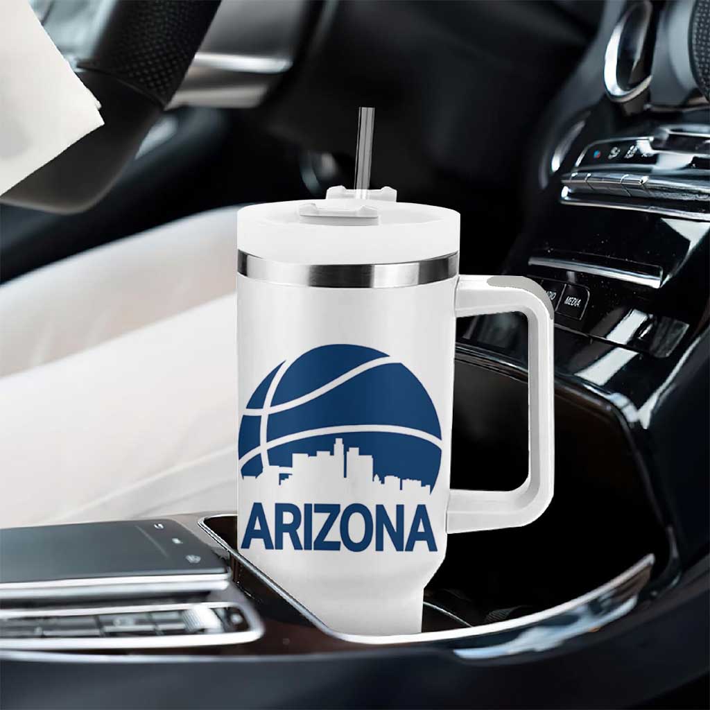 Arizona Skyline Pride Tumbler With Handle Gift For Basketball Fan