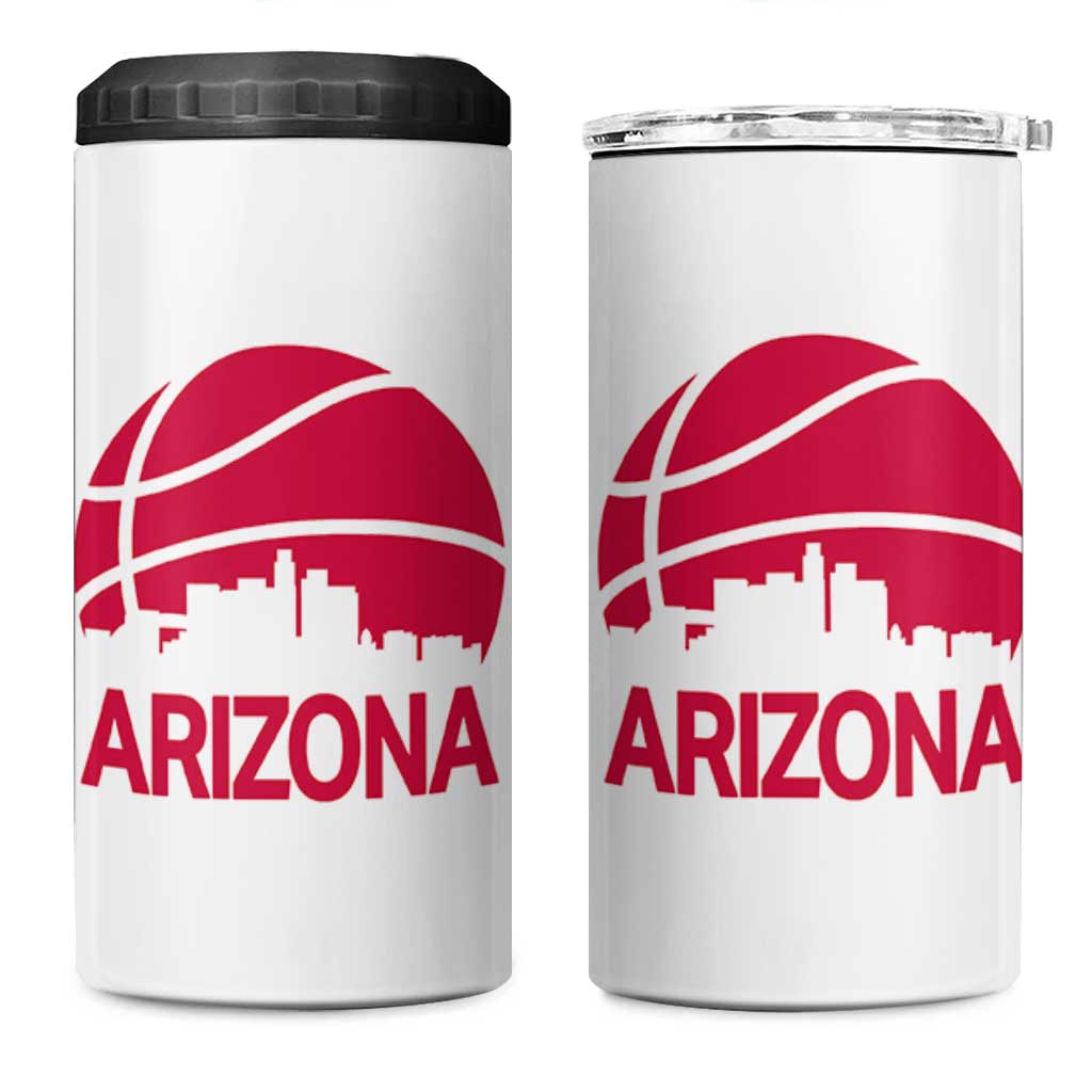 Arizona Skyline State Pride 4 in 1 Can Cooler Tumbler Modern Urban Hoops Basketball