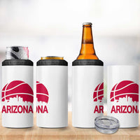 Arizona Skyline State Pride 4 in 1 Can Cooler Tumbler Modern Urban Hoops Basketball