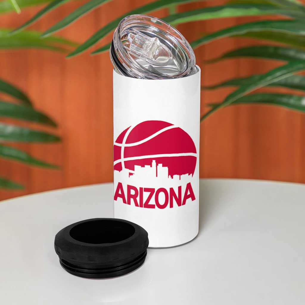 Arizona Skyline State Pride 4 in 1 Can Cooler Tumbler Modern Urban Hoops Basketball