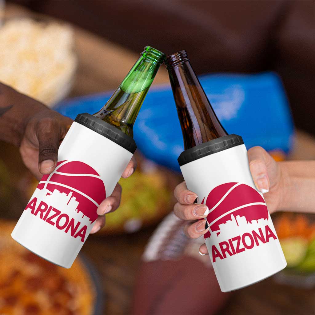 Arizona Skyline State Pride 4 in 1 Can Cooler Tumbler Modern Urban Hoops Basketball
