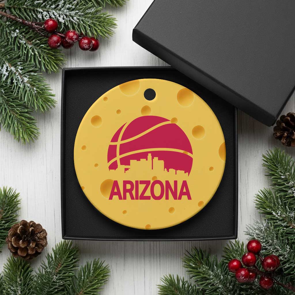 Arizona Skyline State Pride Ceramic Ornament Modern Urban Hoops Basketball