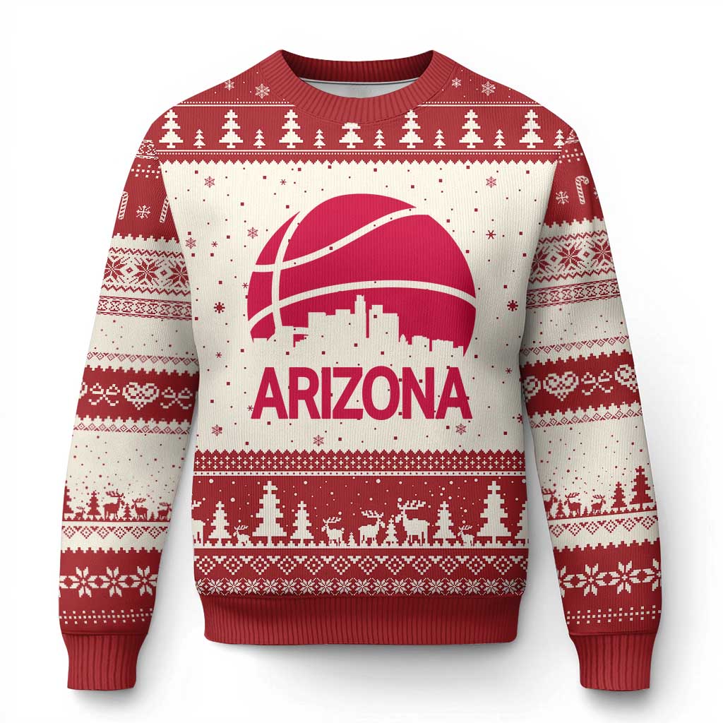 Arizona Skyline State Pride Ugly Christmas Sweater Modern Urban Hoops Basketball