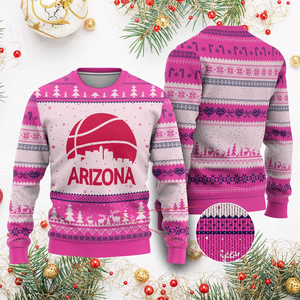 Arizona Skyline State Pride Ugly Christmas Sweater Modern Urban Hoops Basketball