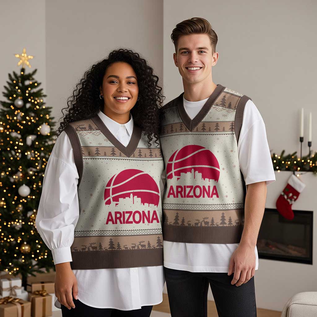 Arizona Skyline State Pride V-Neck Knit Sweater Vest Modern Urban Hoops Basketball